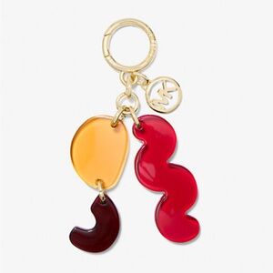 Michael Kors Gold and Red Abstract Key Chain